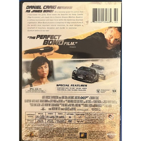 Quantum of Solace (DVD, 2009, Widescreen) Like New - Picture 2 of 3